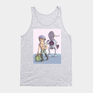 Sci-fi illustration of Japanese mecha pilot in anime style Tank Top